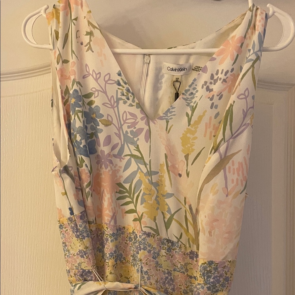 NWT Calvin Klein Floral Sleeveless Dress - Picture 3 of 12